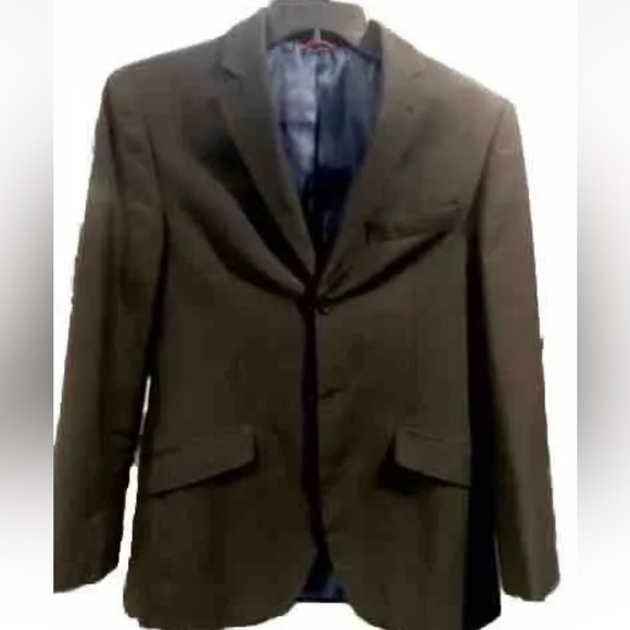 Billy London 42 BLACK Sport Coat Jacket PIN STRIPED 3 Button Front 29”Long mens - Picture 1 of 11